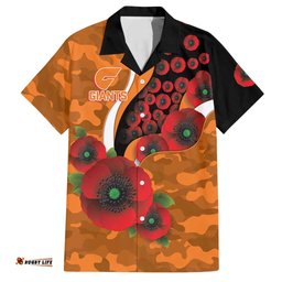 Greater Giants ANZAC Personalised Hawaiian Shirt Lest We Forget Poppy Camo LT9