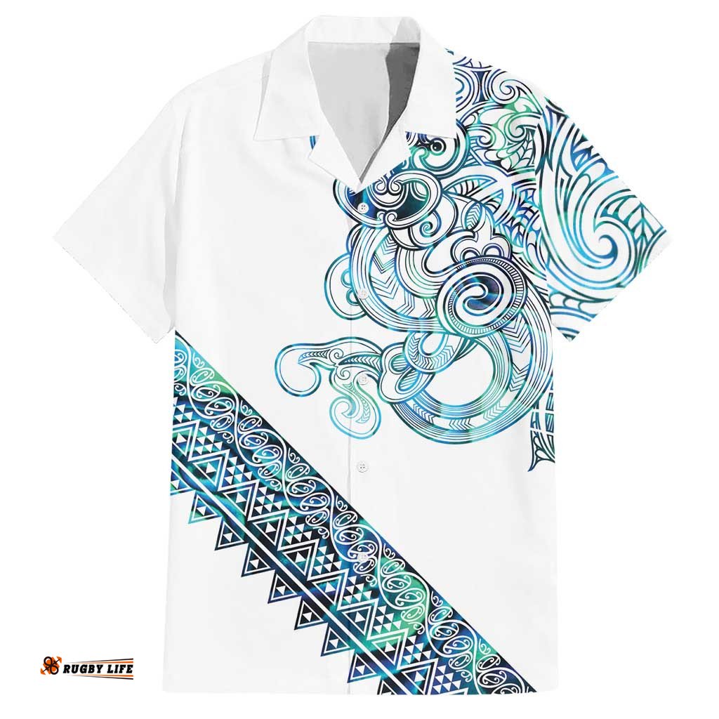 Kahui Whetu Paua shell Kowhaiwhai Taniko Personalised Hawaiian Shirt Taniwha Maori Tribal Style LT9