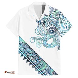 Kahui Whetu Paua shell Kowhaiwhai Taniko Personalised Hawaiian Shirt Taniwha Maori Tribal Style LT9