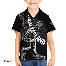 Custom New Zealand Cricket Hawaiian Shirt Maori Kiwi Black Fern LT01