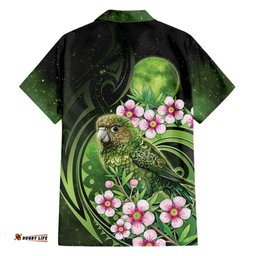 New Zealand Aotearoa Kakapo Hawaiian Shirt Maori Pattern With Manuka Galaxy Style LT05