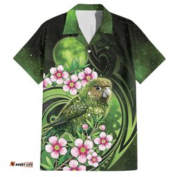 New Zealand Aotearoa Kakapo Hawaiian Shirt Maori Pattern With Manuka Galaxy Style LT05