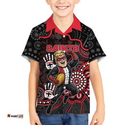 Custom Saints Football Hawaiian Shirt Aboriginal Dot Art Pattern DT05