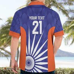 India Cricket Custom Hawaiian Shirt Ashoka Chakra with Flag Style LT9