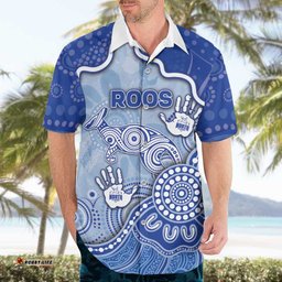 Custom Roos Football Hawaiian Shirt Aboriginal Dot Art Pattern DT05