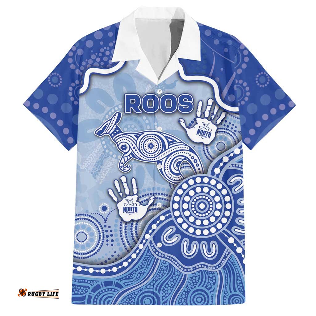 Custom Roos Football Hawaiian Shirt Aboriginal Dot Art Pattern DT05