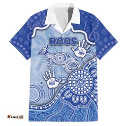 Custom Roos Football Hawaiian Shirt Aboriginal Dot Art Pattern DT05