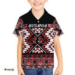 Personalised Aotearoa Waitangi Hawaiian Shirt Taniko Motifs - Mania Gecko LT7