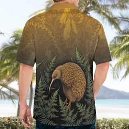 New Zealand Kiwi Bird Hawaiian Shirt Silver Fern Mix Maori Pattern LT05