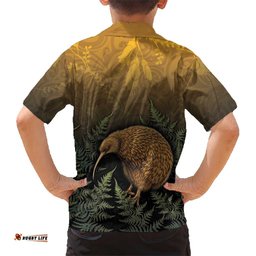 New Zealand Kiwi Bird Hawaiian Shirt Silver Fern Mix Maori Pattern LT05