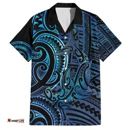 New Zealand Hammerhead Shark Hawaiian Shirt Maori Haehae Mangopare Galaxy LT14