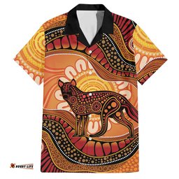Indigenous Dingo Australia Hawaiian Shirt Australian Aboriginal Art Proud LT14