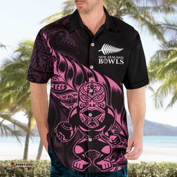 New Zealand Lawn Bowls Custom Hawaiian Shirt Pink Maori Warrior Tribal Silver Fern LT9