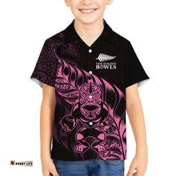 New Zealand Lawn Bowls Custom Hawaiian Shirt Pink Maori Warrior Tribal Silver Fern LT9