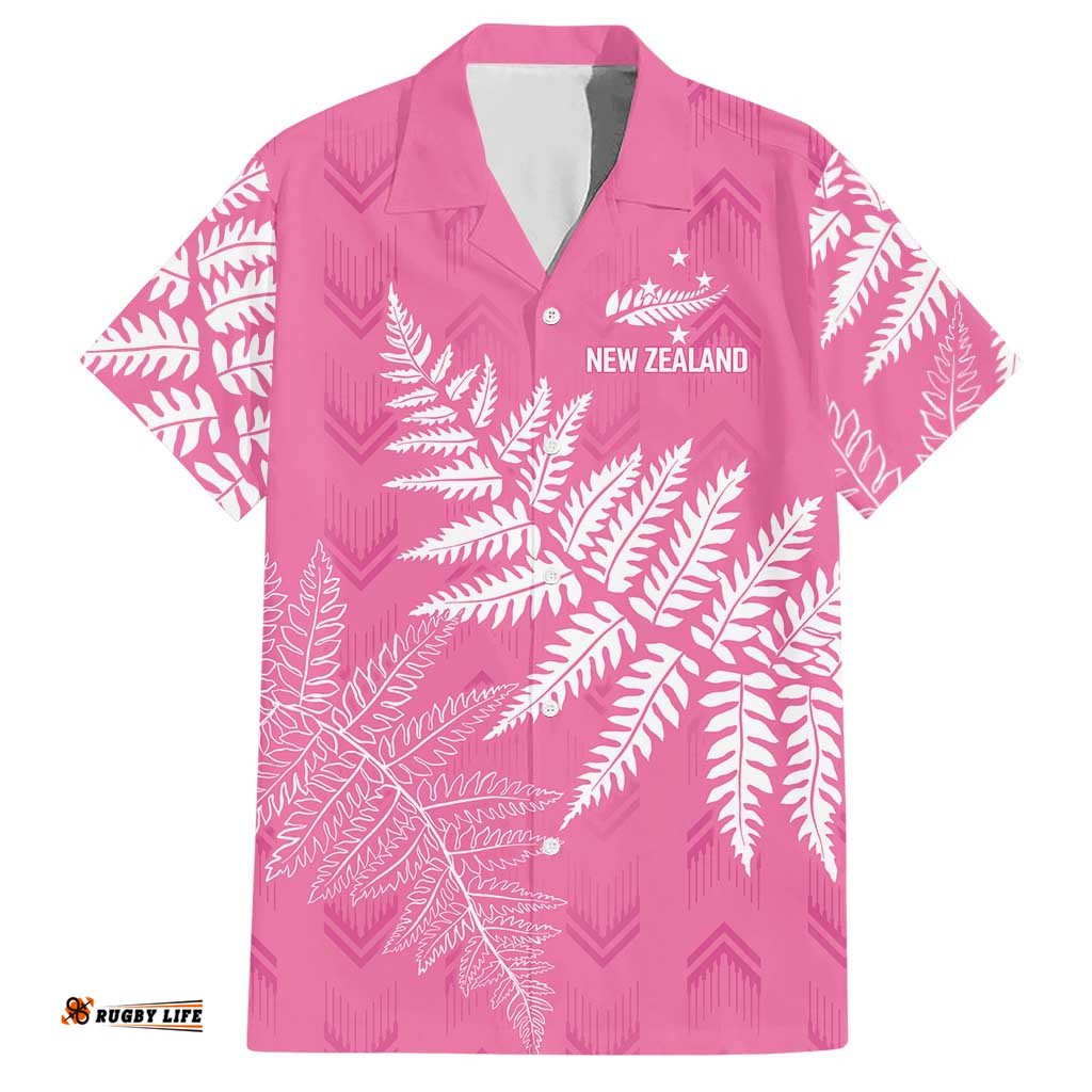 New Zealand Lawn Bowls Breast Cancer Personalized Hawaiian Shirt Wrap-Around Silver Fern LT7