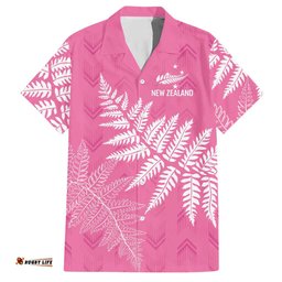 New Zealand Lawn Bowls Breast Cancer Personalized Hawaiian Shirt Wrap-Around Silver Fern LT7