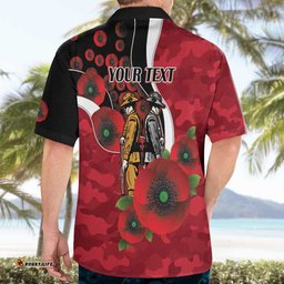 Essendon Bombers ANZAC Personalised Hawaiian Shirt Lest We Forget Poppy Camo LT9