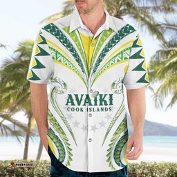 Custom Rugby Cook Islands Avaiki Hawaiian Shirt White Kuki Airani Tribal Maori Inspired LT9