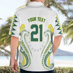 Custom Rugby Cook Islands Avaiki Hawaiian Shirt White Kuki Airani Tribal Maori Inspired LT9