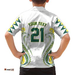Custom Rugby Cook Islands Avaiki Hawaiian Shirt White Kuki Airani Tribal Maori Inspired LT9