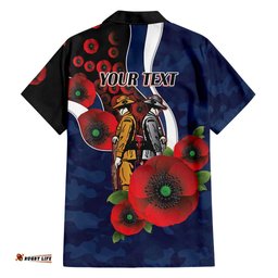 Geelong Cats ANZAC Personalised Hawaiian Shirt Lest We Forget Poppy Camo LT9