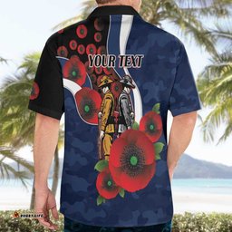 Geelong Cats ANZAC Personalised Hawaiian Shirt Lest We Forget Poppy Camo LT9