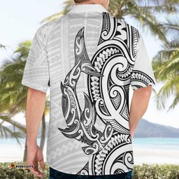 New Zealand Hammerhead Shark Hawaiian Shirt Maori Haehae Mangopare White LT14