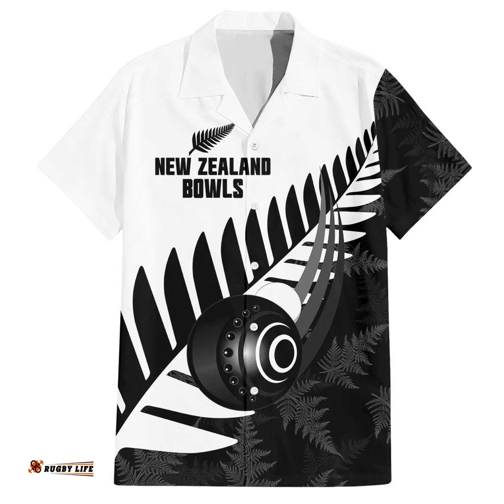 New Zealand Lawn Bowls Custom Hawaiian Shirt Aotearoa Silver Fern LT14