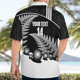 Custom New Zealand Silver Fern Petanque Hawaiian Shirt Aotearoa Maori Pattern LT14