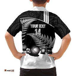 Custom New Zealand Silver Fern Petanque Hawaiian Shirt Aotearoa Maori Pattern LT14