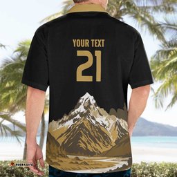 Custom Oceania Football NZ South Island Hawaiian Shirt Minimal Mount Cook Silhouette LT9