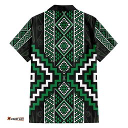 Jade Tukutuku Pattern Aotearoa Hawaiian Shirt Niho Taniwha and Puhoro Motifs LT7