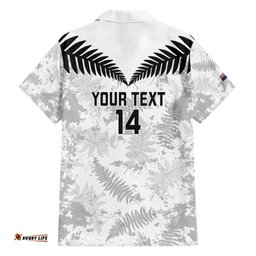 Custom New Zealand Silver Fern Football Hawaiian Shirt Go Aotearoa Grunge White LT14