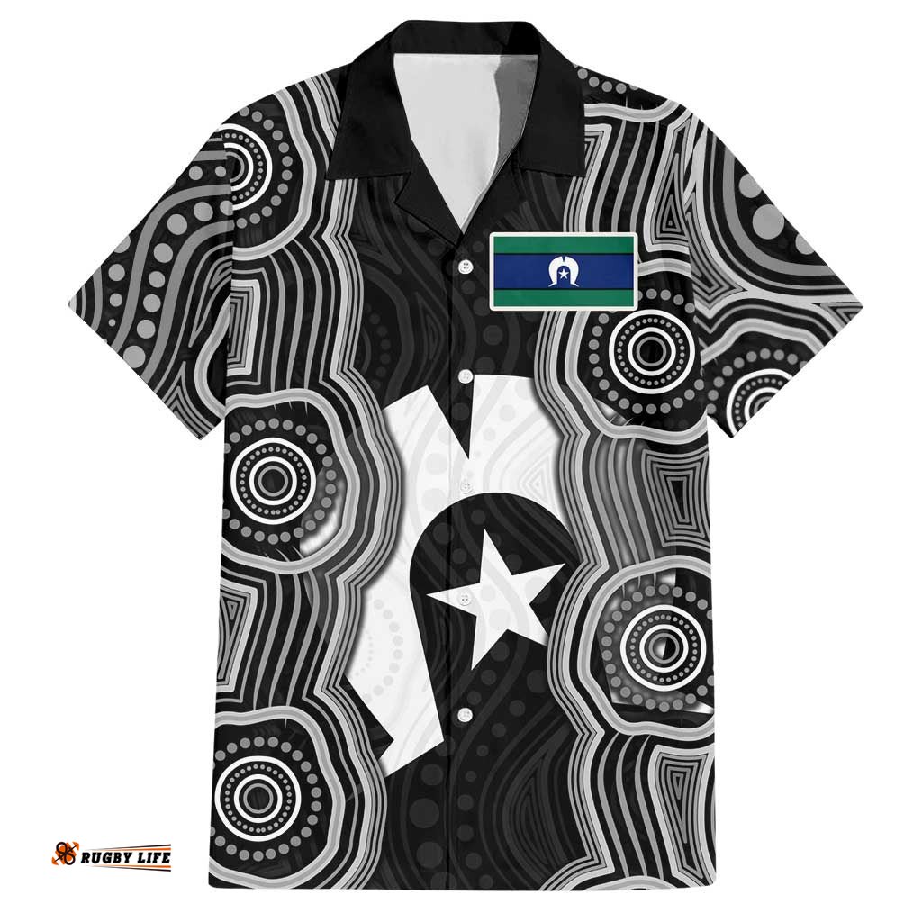 Torres Strait Islander Hawaiian Shirt Flag Feather Headdress Indigenous Dotwork Tribal Art TS04