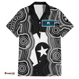 Torres Strait Islander Hawaiian Shirt Flag Feather Headdress Indigenous Dotwork Tribal Art TS04
