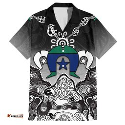 Torres Strait Islander Flag Hawaiian Shirt Dhari Indigenous Dotwork Pattern Art TS04