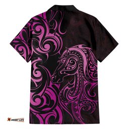 Pink Aoteara Horse Racing Hawaiian Shirt NZ Maori Pattern LT14