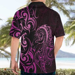 Pink Aoteara Horse Racing Hawaiian Shirt NZ Maori Pattern LT14