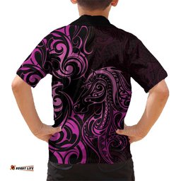 Pink Aoteara Horse Racing Hawaiian Shirt NZ Maori Pattern LT14