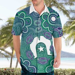 Sea Turtle Torres Strait Islands Hawaiian Shirt Pacific Indigenous Australian Oceanic Dot Art TS04