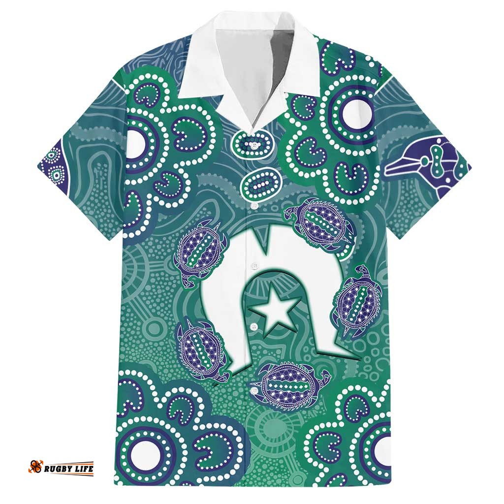 Sea Turtle Torres Strait Islands Hawaiian Shirt Pacific Indigenous Australian Oceanic Dot Art TS04