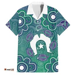Sea Turtle Torres Strait Islands Hawaiian Shirt Pacific Indigenous Australian Oceanic Dot Art TS04