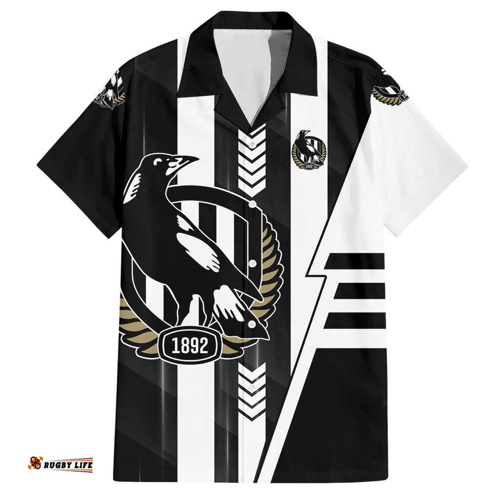 Personalized Collingwood Magpies Hawaiian Shirt Modern Geometric Sports Graphic Style TS04