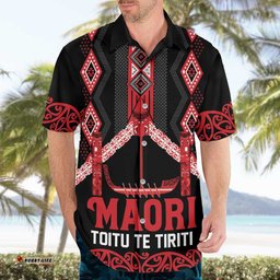 Toitu Te Tiriti Waitangi Hawaiian Shirt Black Wharenui House LT9