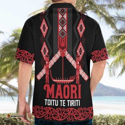 Toitu Te Tiriti Waitangi Hawaiian Shirt Black Wharenui House LT9