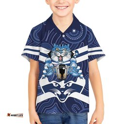AFL Cats Football Personalised Hawaiian Shirt Final Geelong Premiers Trophy Aboriginal LT14