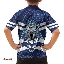 AFL Cats Football Personalised Hawaiian Shirt Final Geelong Premiers Trophy Aboriginal LT14