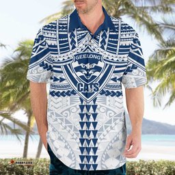 Personalized Geelong Cats Hawaiian Shirt Polynesian Tribal Pattern Heritage Football TS04