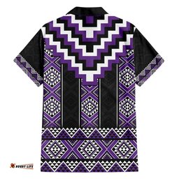Purple Taniko Pattern Aotearoa Hawaiian Shirt Niho Taniwha Mix Poutama LT14