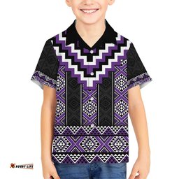Purple Taniko Pattern Aotearoa Hawaiian Shirt Niho Taniwha Mix Poutama LT14